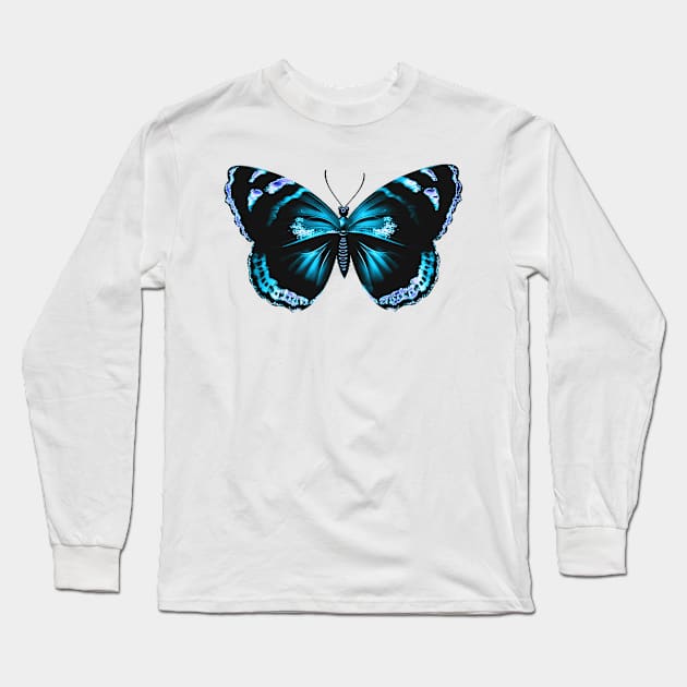 Blue butterfly Long Sleeve T-Shirt by lllucifercat